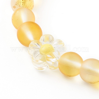 Матовые круглые мобильные ремни из стеклянных бусин HJEW-JM00467-04-1