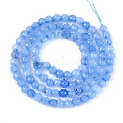 Окрашенные природные белый нефрит бисер пряди G-T139-4mm-60-16-1