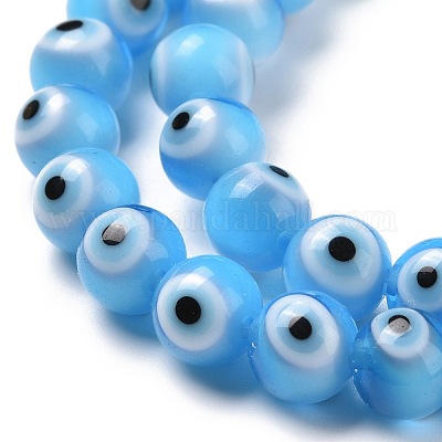 Ручной сглаз бусины круглые пряди из бисера LAMP-L055-6mm-21-1