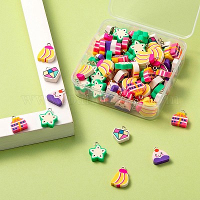 Кулоны из полимерной глины ручной работы 100шт. CLAY-LS0001-03-1