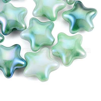 УФ-покрытие радужными переливающимися акриловыми бусинами&nbsp;PACR-T016-02B-1