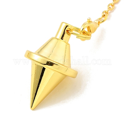 Маятники для биолокации с заостренными цепями из латуни HJEW-D004-04G-1