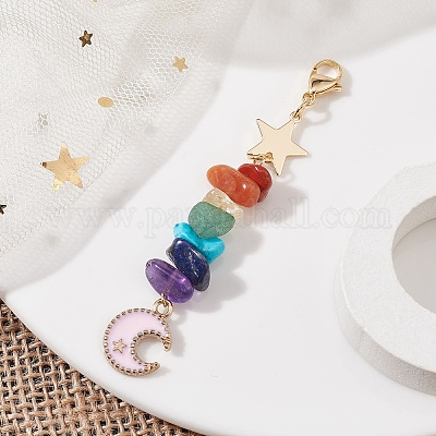 Украшения с подвесками из эмали из лунного сплава HJEW-JM01276-04-1