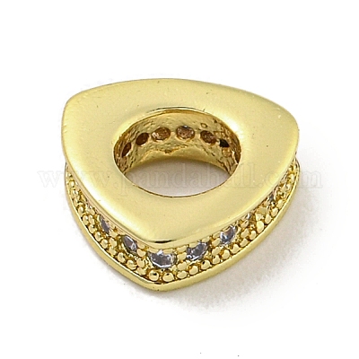 Реечное покрытие латунь микро паве прозрачный кубический цирконий европейские бусины KK-B091-03G-1