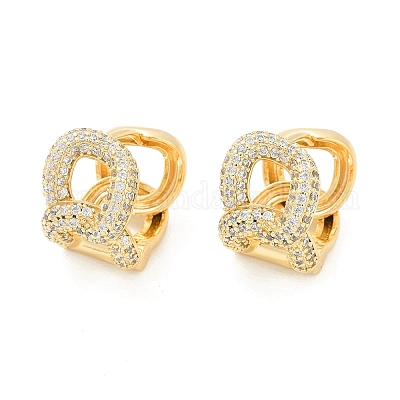 Серьги-подвески из латуни с прозрачным кубическим цирконием EJEW-Q016-04G-1