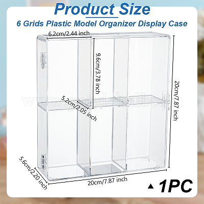 6 пластиковая витрина-органайзер для моделей с сетками AJEW-WH0472-76-1