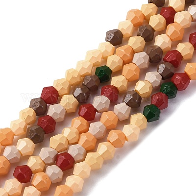 Выпечка окрашенные стеклянные бусины пряди LAMP-R020-02C-1