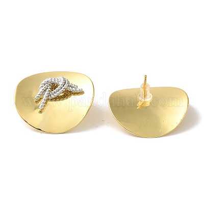 Серьги-гвоздики из латуни с микропаве из прозрачного кубического циркония EJEW-B062-01GP-02B-1