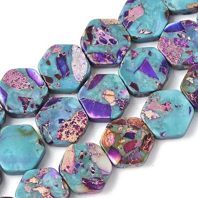 Окрашенные синтетические нити из имперской яшмы G-D337-14mm-A01-1