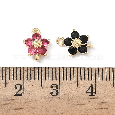 Подвески-подвески-цветочки из латуни с кубическим цирконием KK-H089-34G-1