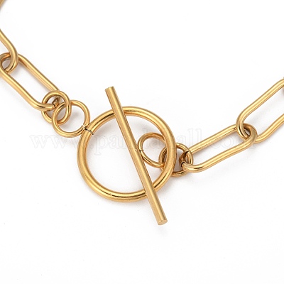 Браслеты-цепочки из нержавеющей стали 304 в виде скрепок STAS-P001-59G-1