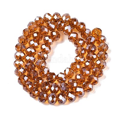 Стеклянные бусины с гальваническим покрытием  EGLA-A044-T8mm-A04-1