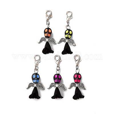 Акриловые подвесные украшения в виде черепа HJEW-JM04066-1