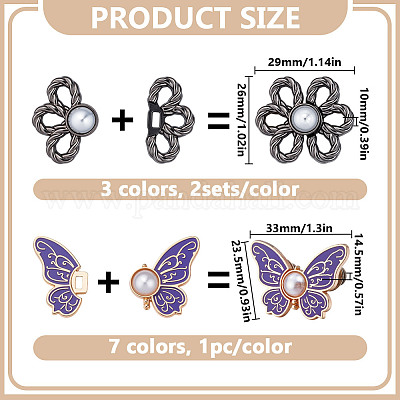 10 стиль пуговицы из сплава в виде цветка и бабочки FIND-DR0001-89-1