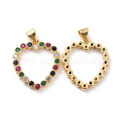 Кулон из латуни с прозрачным кубическим цирконием ZIRC-Z018-19G-1