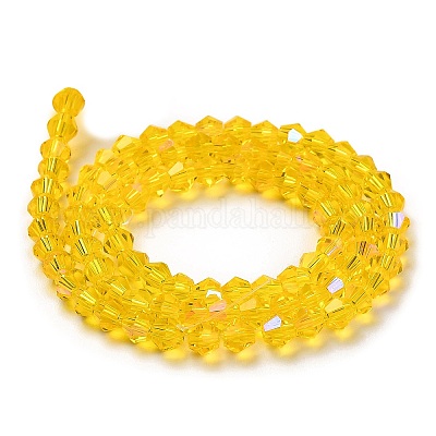 Прозрачные стеклянные бусины гальваническим пряди GLAA-F029-4mm-D22-1