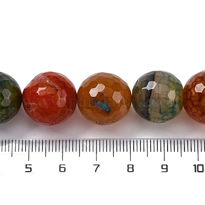 Нити бусин из натурального агата с прожилками дракона (окрашенные и нагретые) G-K390-A05-01-1