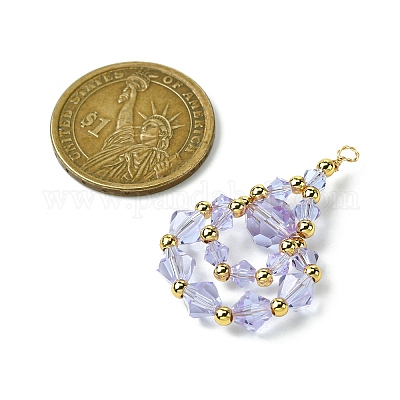 Имитация австрийских хрустальных бусин с экологически чистой медной проволокой и подвесками из латунных бусин PALLOY-JF03285-06-1