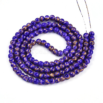 Выпечка окрашенные стеклянные бусины пряди DGLA-N010-6mm-06-1