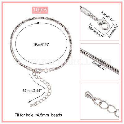 Латуни европейский браслет стиль делает BJEW-PH0004-01P-1