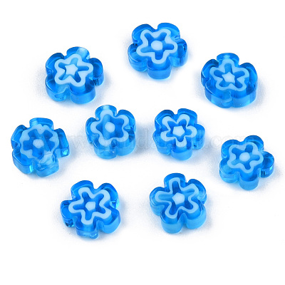 Ручной работы стеклянная бусина тысячецветник нитей LAMP-N029-017B-14-1