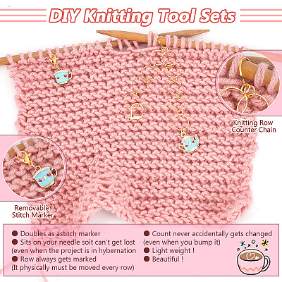 Латунные вязальные цепочки для счетчика рядов HJEW-NB00127-1