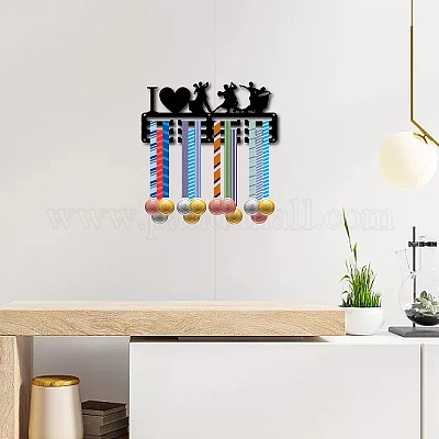 Спортивная тема железная вешалка для медалей настенная стойка для дисплея ODIS-WH0055-040-1