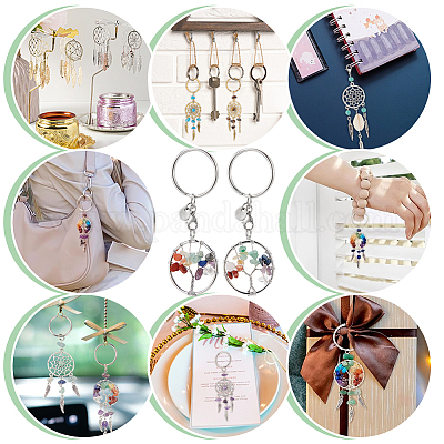 Подвески из смешанных камней из натуральной и синтетической проволоки KEYC-AB00079-1