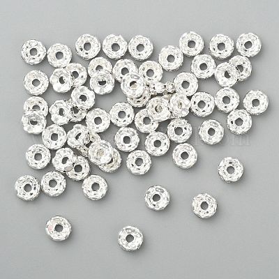 Латунные хрустальные бусины-разделители со стразами X-RB-A006-6MM-S-1