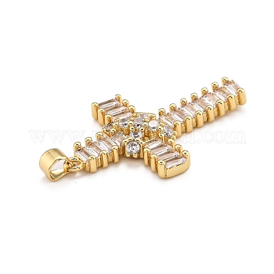 Латунные микропаве прозрачные подвески с фианитом ZIRC-J025-51G-03-1