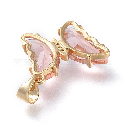 Латунные микропаве прозрачные подвески с фианитом ZIRC-P079-D01-14-1