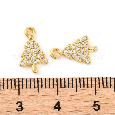 Латунные микропаве прозрачные подвески с фианитом KK-U017-07A-G-1