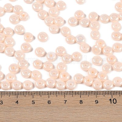 Непрозрачные цвета блестящие стеклянные бусины SEED-P008-01C-14-1