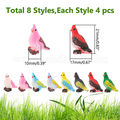 8 шт. 8 стиля синтетической смолы для украшения попугаев DJEW-WR0001-03-1