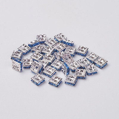 Messing Strass Zwischen perlen&nbsp;RB-A013-6x6-04S-1