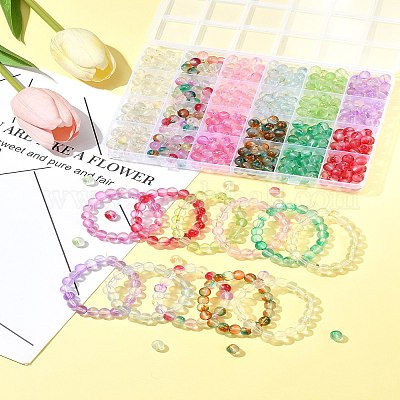 552 шт. 11-х цветные матовые стеклянные бусины DGLA-FS0001-14-1