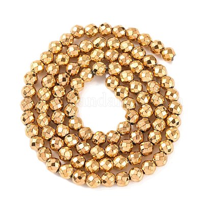 Гальванические нити из синтетических немагнитных гематитовых бусин G-H027-B01-03-1