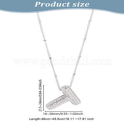 1 шт. латунные подвески в виде букв с микропаве из кубического циркония NJEW-LP0001-43T-P-1