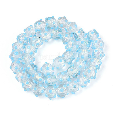 Нити из фольгированных бусин лэмпворк ручной работы FOIL-T008-02D-1