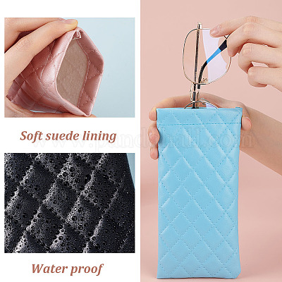 5 шт. 5-цветный чехол для солнцезащитных очков из искусственной кожи AJEW-GL0002-52-1