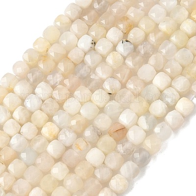 Натуральный белый лунный камень бисер пряди&nbsp;LS-G-I385-A01-1