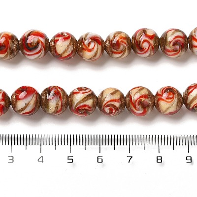 Нити золотых песочных бусин лэмпворк LAMP-E036-06C-1