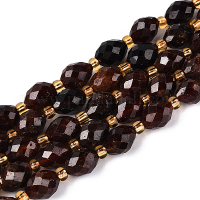 Натуральный оранжевый гранатовый бисер пряди G-N342-35-8x6-05-1