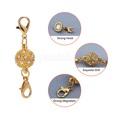 Конвертер магнитных застежек из латуни и сплава со стразами KK-SC0001-37-FF-1