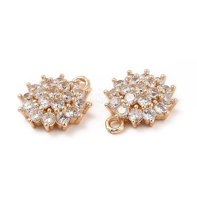 Латунные микропаве прозрачные подвески с фианитом KK-E071-11KCG-1