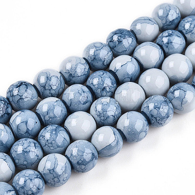 Выпечка окрашенные стеклянные бусины пряди X1-DGLA-N003-10mm-C07-1