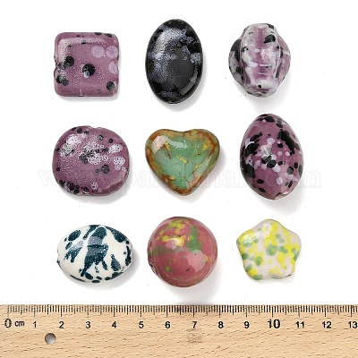 Фарфоровые бусины ручной работы PORC-Z008-04-1