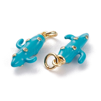 Латунные микропаве прозрачные подвески с фианитом KK-C100-17G-02-1