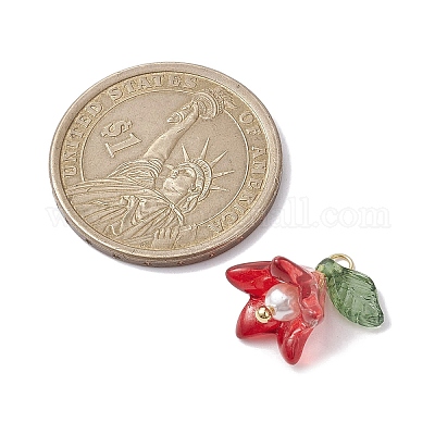 Стекло с акриловыми подвесками из искусственного жемчуга PALLOY-TA00097-1