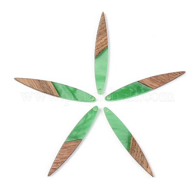 Подвески из непрозрачной смолы и ореха RESI-S389-015A-C03-1